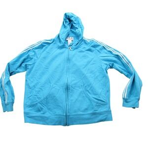 NYL New York Laundry Womens Zip Up‎ Hoodie Blue Cotton  Jacket PXL